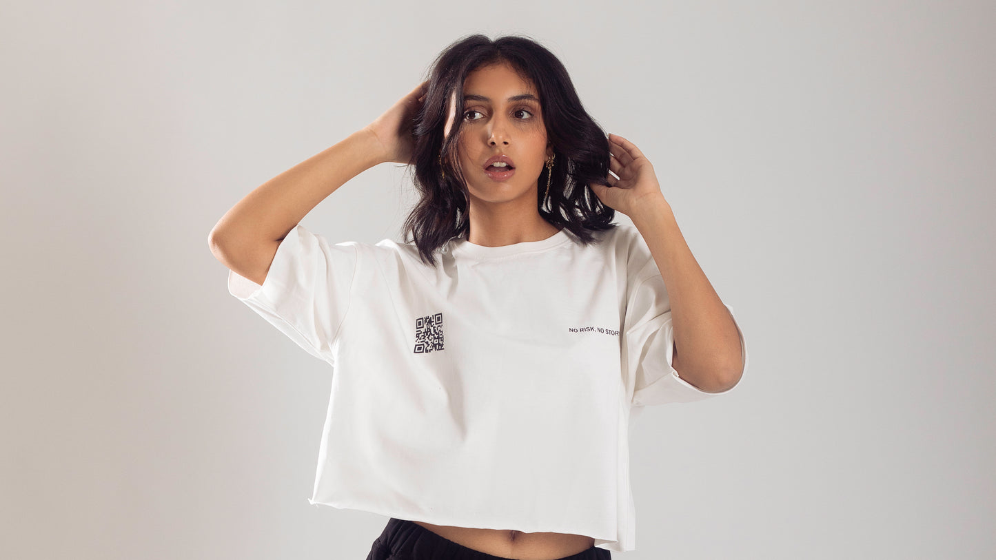 Cropped T-Shirt No Risk No Story - Gas