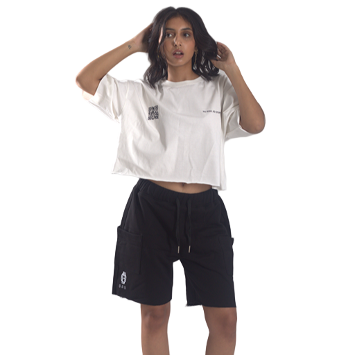Cropped T-Shirt No Risk No Story - Gas