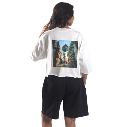 Cropped T-Shirt No Risk No Story - Gas