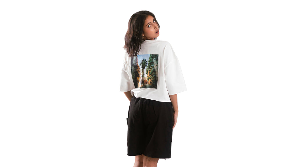 Cropped T-Shirt No Risk No Story - Gas