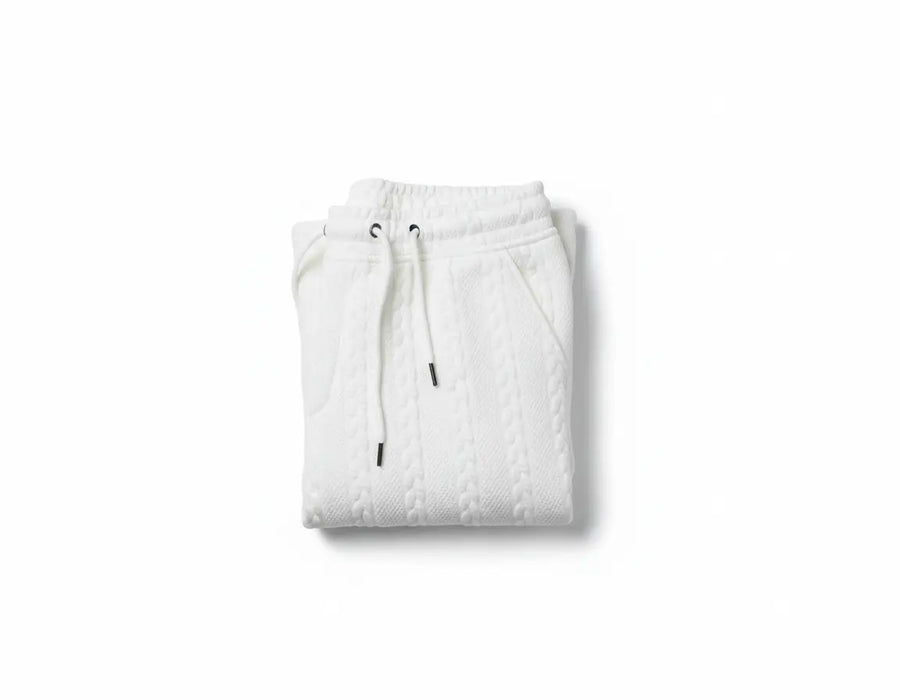 White Bablo Trouser front view - GAS Official convertible wide leg pants